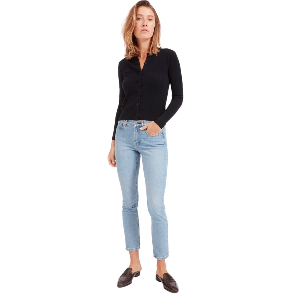 Everlane Mid-Rise Skinny Jeans Vintage Faded Light Blue Wash 26